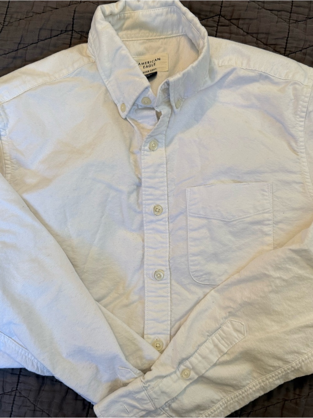 American Eagle Outfitters Men’s Super Soft White Button-Down Shirt